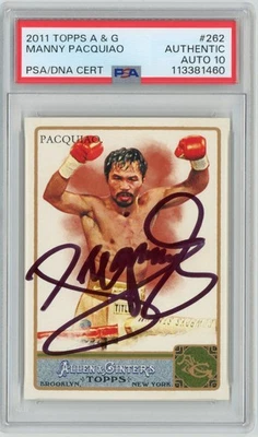 2011 Topps Allen & Ginter Manny Pacquiao SIGNED #262 RC Card PSA 10 AUTOGRAPHED - Image 1 of 2