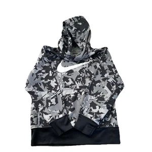 Boys Small Nike Therma-Fit Pullover Hoodie Black Grey Camo Sweatshirt  - Picture 1 of 5
