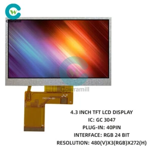 4.3" 480*272 ILI6485A TFT LCD Display Module RGB 24bit 40pin HD Color screen - Picture 1 of 6