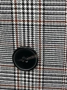ZARA Check Brown Black Double Breasted Jacket Coat Blazer Size M Lovely Cond - Picture 1 of 9