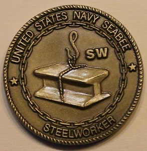 US Navy Seabee CB Steelworker SW Rate Navy Challenge Münze - Bild 1 von 2