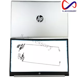 New HP Pavilion 15-EH 15-EG 15-EG0025NR LCD Back Cover Bezel Hinges Sliver US - Picture 1 of 8