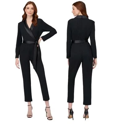 Adrianna Papell NWT Crepe Tuxedo Jumpsuit Size 16 - Image 1 of 4