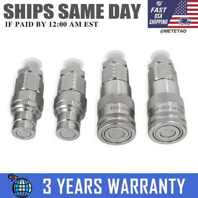 METETAO 3/8 - DIN 8L -Quick Connect Adapters Fitting Set For Mini Excavator Chinese USA