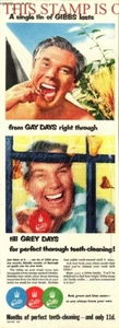 Original 1952 Advert (2) GIBB'S Dentifrice Toothpaste Vintage Print AD 714K - Picture 1 of 1