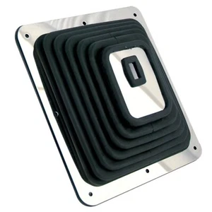 Universal Black Rubber Shifter Boot with Chrome Plated Steel Installation Plate - Picture 1 of 1