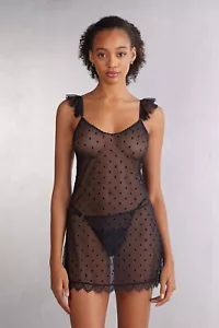 NEW Intimissimi Winter of Love Tulle Babydoll Black Size S - Picture 1 of 6