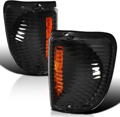 Black Fit 1992-2006 Ford Econoline E150 E250 Corner Signal Lamps 2 Pieces Set - Image 1 of 4