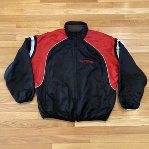 Giacca uomo vintage Detroit Red Wings grande reversibile pile ricamato NHL - Foto 1 di 12