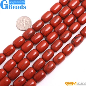Cuentas de piedras preciosas de jaspe rojo natural para hacer joyas hilo 15" envío gratuito - Imagen 1 de 19