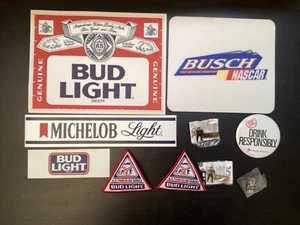Parche calcomanías adhesivas Bud Light Michelob y alfileres 1996 ciclismo, batería cerveza + - Imagen 1 de 20