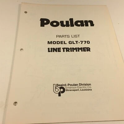Lista de piezas de recortadora de línea Poulan modelo GLT-770 63996 Foto 1 de 4