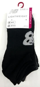 New Balance Lightweight No Show 6 Pack Socks Adult Medium Black White Grey - Picture 1 of 5