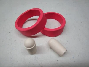 2 PREMIUM FLIPPER RUBBER RINGS RED 1-1/2" x 1/2" w/ 2 FREE White Tips - Picture 1 of 1