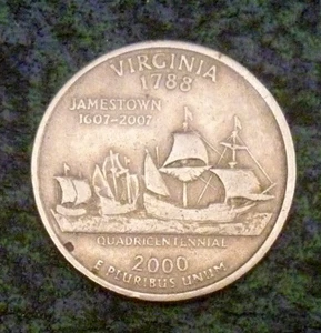 United States 2000 Millenium Quarter Dollar Virginia Mint Mark 'P' - 'VF-EF'. - Picture 1 of 2