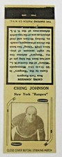 1935/36 CHING JOHNSON Diamond Tan TYPE 1 Matchbook cover HOCKEY high grade