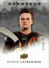 2021 Upper Deck Grandeur Silver Alexis Lafreniere #G-5 Rookie Card Rangers 27/99