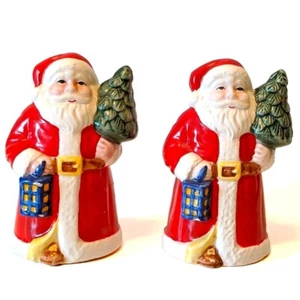 Vintage Santa Claus Christmas Tree Salt and Pepper Shaker Cook's Bazaar Chipped - Picture 1 of 11