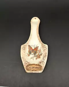 Vintage Treasure Craft Pottery Spoon Rest California Butterfly Florals 9.5 In - Picture 1 of 9