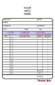 2 Custom 2 part Receipt Book Personalized , your logo, info, numbers, & cover. - Picture 1 of 3