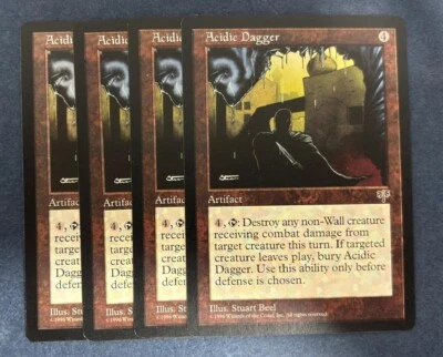 MTG 4X MIRAGE ACIDIC DAGGER NM MAGIC THE GATHERING RARE ARTIFACT CARD ENGLISH - Image 1 of 4