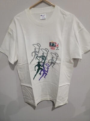 Vintage 1996 Atlanta Olympics Coca Cola Torch Relay Graphic T-shirt L VTG NWOT  - Image 1 of 4