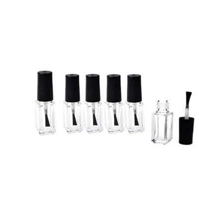 Botellas de vidrio de esmalte de uñas vacías de 6 piezas de 5 ml con tapa de cepillo Foto 1 de 4