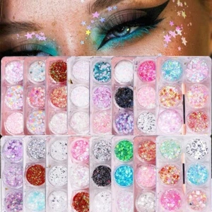 6Pcs/Set Sparkly Colorful Eye Glitter Gel Face Body Decorations - Picture 1 of 22