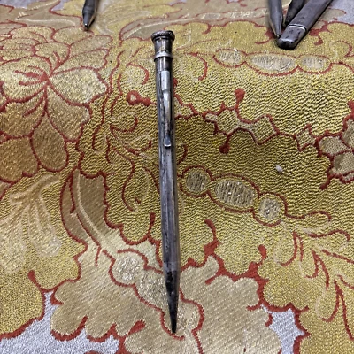 ancien etui crayon porte mine en metal argenté viala epoque 1920 - Photo 1/4