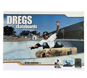 Vintage Skateboard Poster 2002 DREGS SKATEBOARDS Printed 2 Sides Decks Gear NOS - Picture 1 of 7