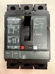 👀 SQUARE D 50 AMP POWERPACT CIRCUIT BREAKER 600 VAC 250 VDC 3 POLE HJL36050 - Picture 1 of 7