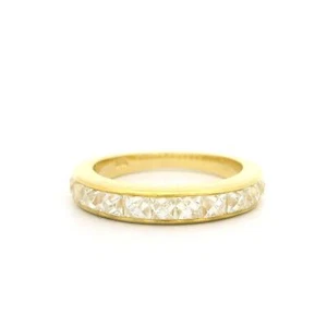 New 18k Yellow Gold 2ctw French Cut Channel Set Diamond Band Ring - Picture 1 of 10
