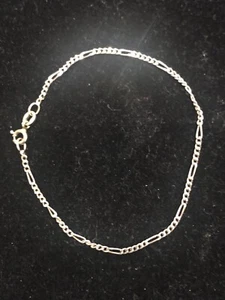 Sterling Silver 6 3/4”Figaro Link Bracelet  - Picture 1 of 4