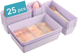 25 PCS 4-Size Drawer Organizers, Storage Trays for Bathroom, Kitchen, Office - Picture 1 of 7