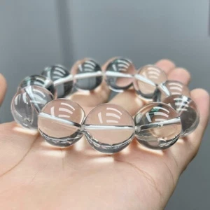 20mm Natural Beautiful Clear White Quartz Crystal Bangle AAAA - Picture 1 of 3