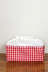 Country Furoshiki linen  Red 70 cm (medium size Japanese wrapping cloth) - Picture 1 of 6