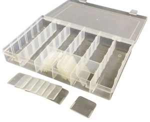 Polypropylene Storage Box with 14 Dividers for 6 to 36 Slots 10.8" x 6.9" x 1.8" - Picture 1 of 4