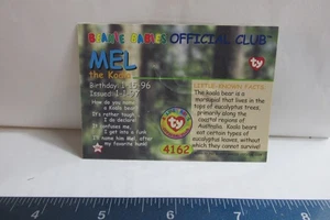 BEANIE BABIES TRADING CARD  SERIES II - Mel the Koala  #4162 Free Shipping - Picture 1 of 2