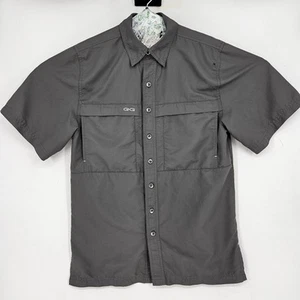 Game Guard Shirt Mens Small 1023 Microfiber Short Sleeve Button Down Gray - Picture 1 of 10