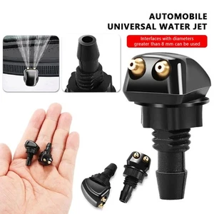 Car Windshield Adjustable Dual-Hole Wiper Washer Jet Water Spray Nozzle 2M Hose - Picture 1 of 9