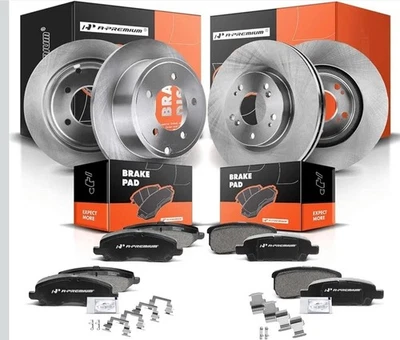 Brake Rotors Ceramic Pads Front Vented & Rear Solid Disc For Chrysler Dodge Jeep Foto 1 de 4