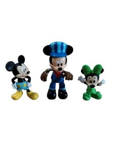 Mickey and Minnie Mouse Cake Topper Figures Train Conductor Disney Kids Toy Lot - Picture 1 of 6