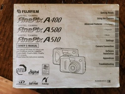 Fujifilm A400 500 510 Cámara Digital Propietario Operador Manual Usado Foto 1 de 2