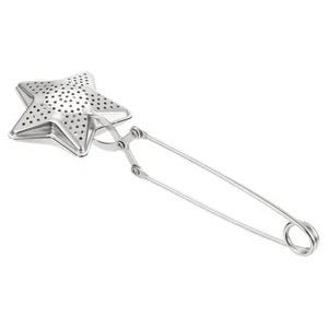 Star Snap Tea Ball Infuser with Handle, Stainless Steel Tea Strainer, Silver - Picture 1 of 7