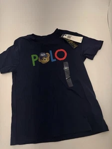 New Polo Ralph Lauren polo Bear cruise navy Tee Shirt Sz 4T youth - Picture 1 of 5