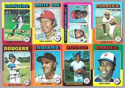 1975 Topps #60 Jenkins Santo Ellis Lopes Perry May 8 cards FREE Shipping - Image 1 of 2