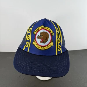 Vintage 380th SUPS Navy Blue Hat Cap Adjustable Blue Yellow - Picture 1 of 11