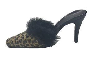 Avon "All Dressed Up" Miniaturschuh Leopardenmuster Gepardmuster mit Fell - Bild 1 von 4