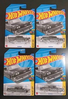 New Hot Wheels TREASURE HUNT TH HW Celebration '59 Chevy Impala Lot of 4 - Image 1 of 4