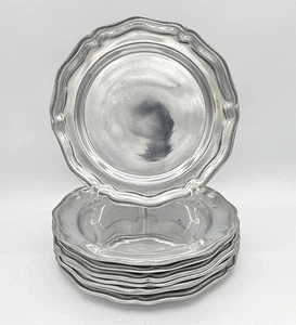 Cantrell Collection Scalloped Pewter Plate 10in 8Pc Set - Picture 1 of 9